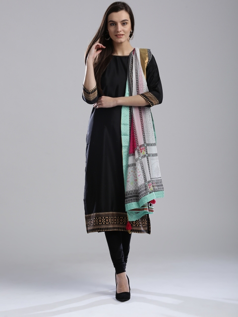 

Wishful by W Women Pink & Off-White Printed Dupatta