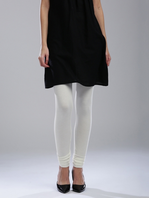 

WISHFUL by W Women Off-White Churidar Leggings