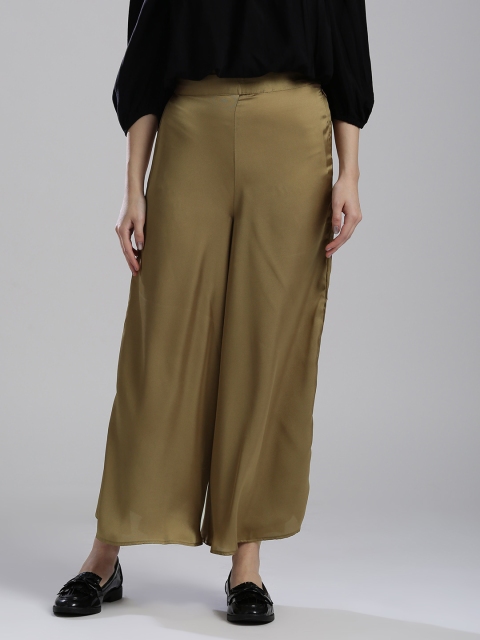 

Wishful by W Women Bronze Solid Flared Palazzos