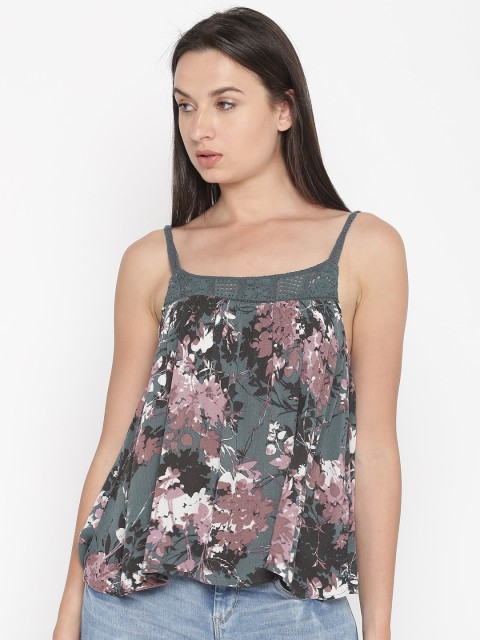 

Aeropostale Women Grey Printed A-Line Top