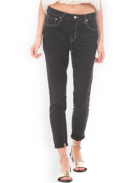 

Aeropostale Women Black Slim Fit High-Rise Clean Look Stretchable Jeans