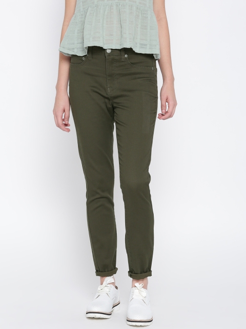 

Aeropostale Olive Green High-Rise Jeggings