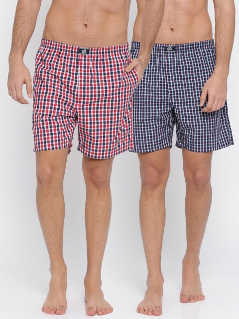 

Hanes Pack of 2 Pure Cotton Boxers P108-BL0-P2, Red