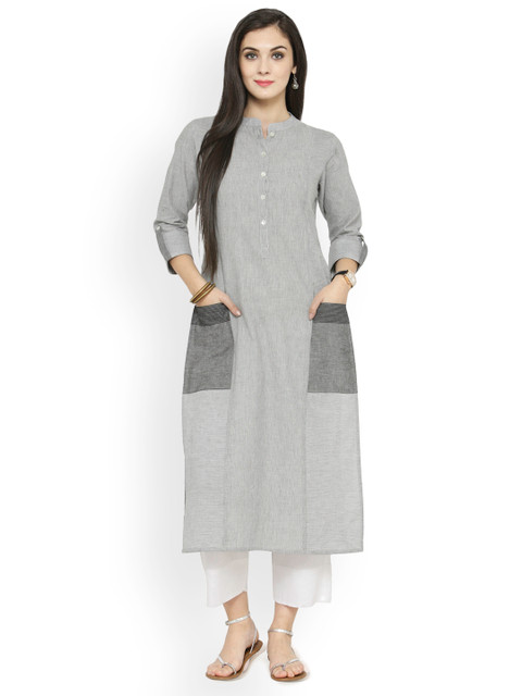 

Varanga Grey Solid Kurta