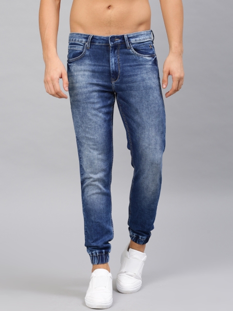 

HRX by Hrithik Roshan Men Blue Skinny Fit Mid-Rise Clean Look Stretchable Joggers