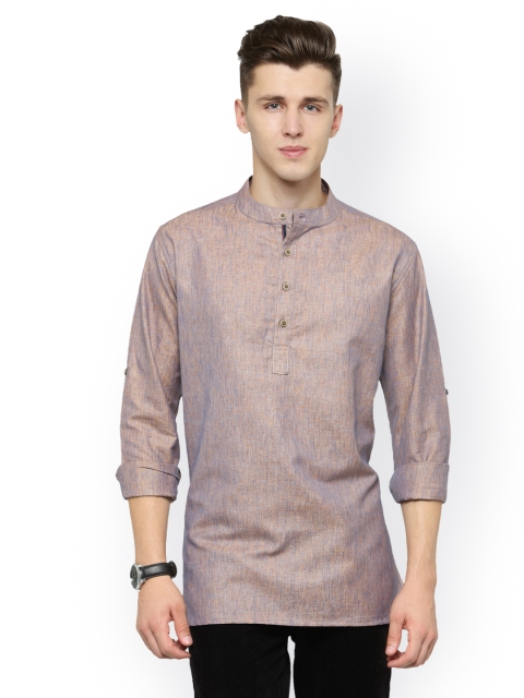 

L.A. SEVEN Men Beige Solid Straight Kurta