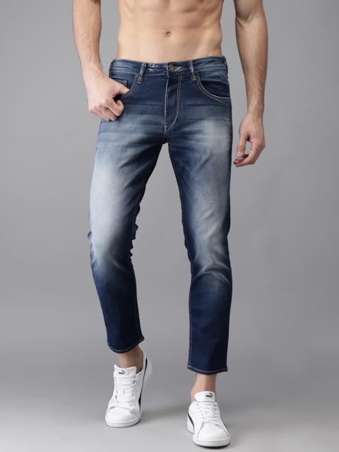 

Moda Rapido Men Blue Tapered Fit Cropped Mid-Rise Clean Look Stretchable Jeans