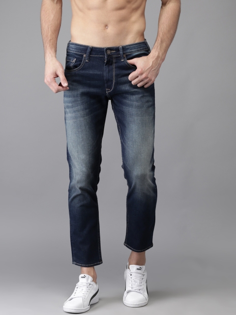 

Moda Rapido Men Blue Tapered Fit Cropped Mid-Rise Clean Look Stretchable Jeans