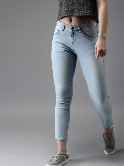 

HERE&NOW Women Blue Skinny Fit Mid-Rise Clean Look Stretchable Jeans