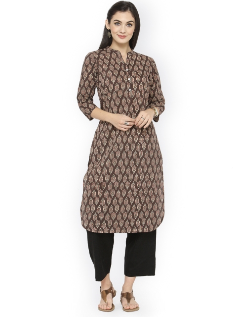 

Varanga Women Black & Brown Printed Kurta with Trousers