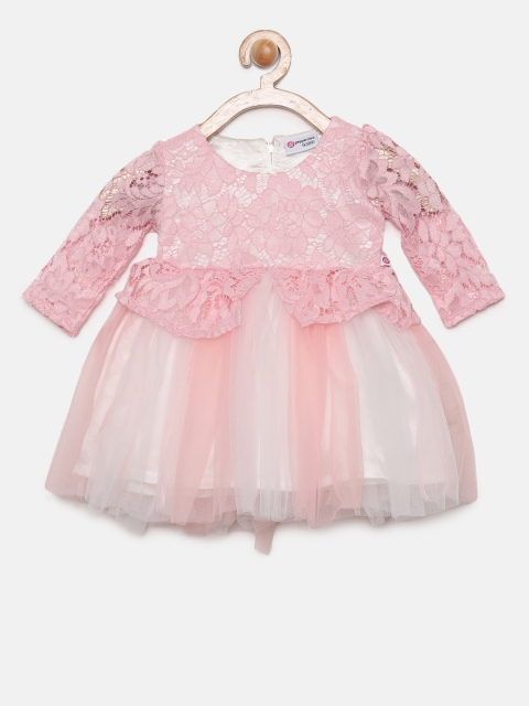 

Peppermint Girls Pink Solid Fit and Flare Dress