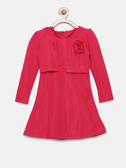 

Peppermint Girls Pink Solid A-Line Dress