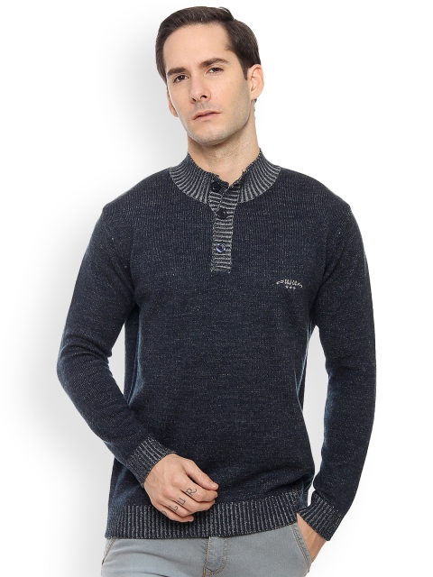 

Duke Men Blue Solid Pullover