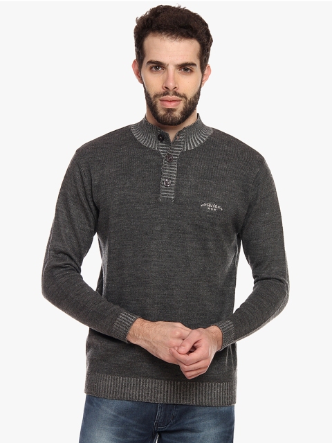 

Duke Men Grey Solid Pullover