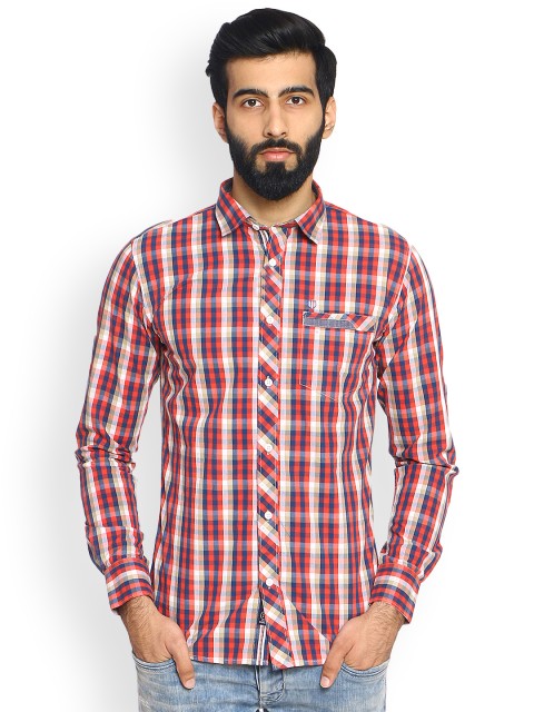 

Duke Men Red Slim Fit Checked Casual Shirt