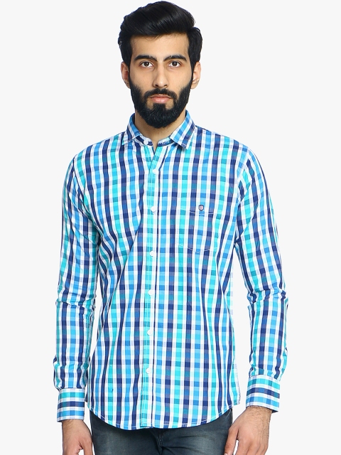 

Duke Men Blue Slim Fit Checked Casual Shirt