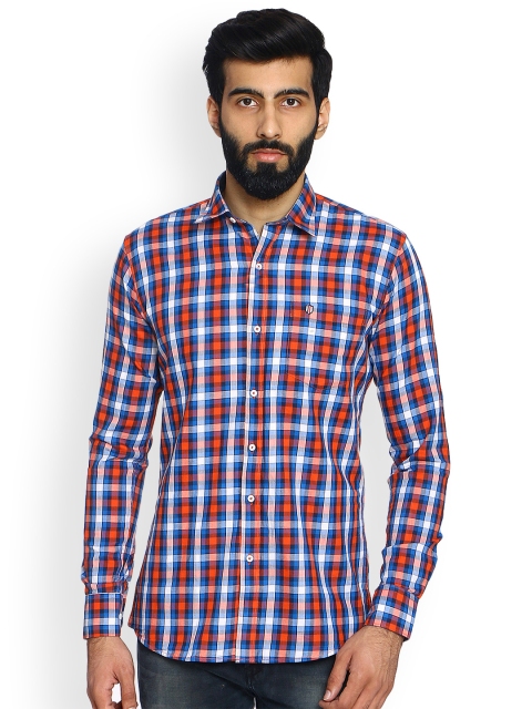 

Duke Men Red Slim Fit Checked Casual Shirt