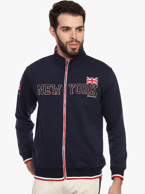 

Duke Men Navy Blue Solid Sweatshirt