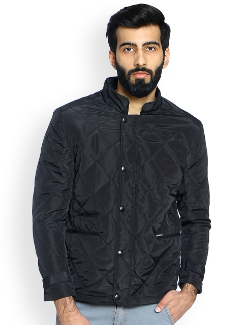 

Duke Men Black Solid Quilted Jacket