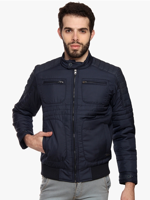 

Duke Men Navy Solid Padded Jacket, Navy blue