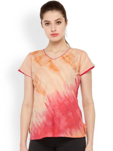 

Laabha Women Pink Printed A-Line Top