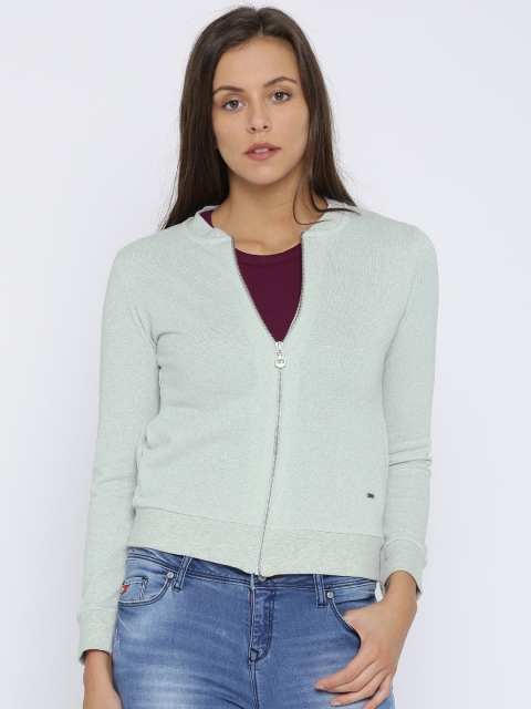 

Lee Cooper Women Silver-Toned Self Design Tailored Jacket
