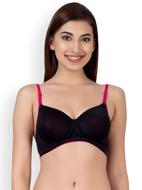

Clovia Black Solid Non-Wired Lightly Padded Everyday Bra