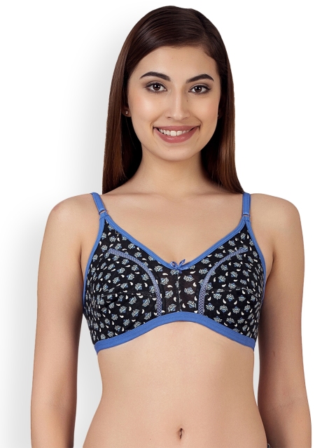

Clovia Black Printed Non-Wired Non Padded Everyday Bra