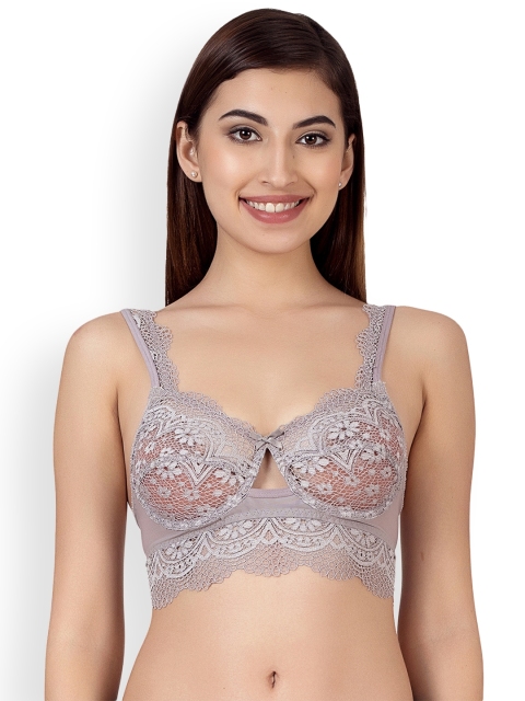 

Clovia Grey Self Design Underwired Non Padded Everyday Bra
