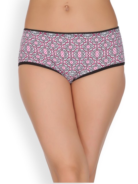 

Clovia Women Pink & White Floral Print Hipster Briefs