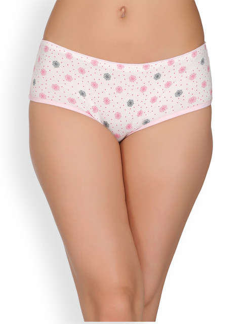 

Clovia Women White & Pink Printed Hipster Briefs