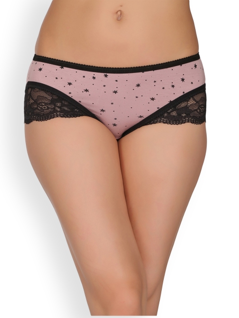 

Clovia Women Pink & Black Printed Bikini Briefs