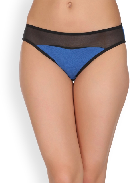

Clovia Women Blue & Black Colourblocked Bikini Briefs
