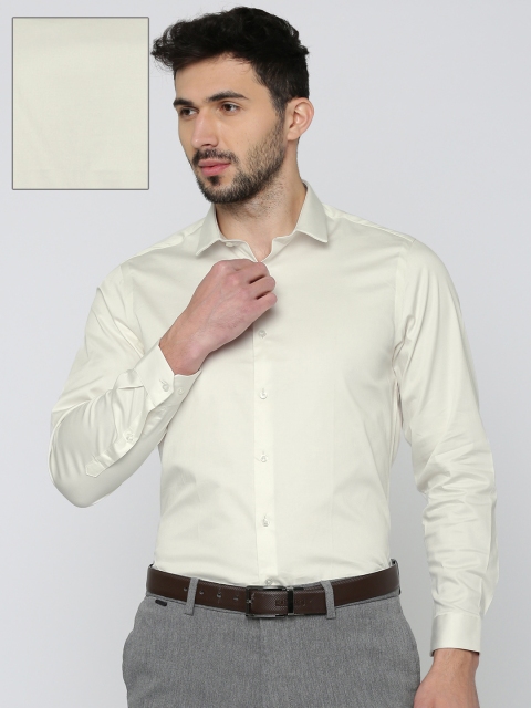 

Splash Men Off-White Slim Fit Solid Formal Shirt