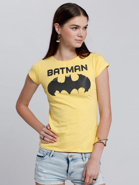 

Splash Women Yellow Printed Round Neck T-shirt