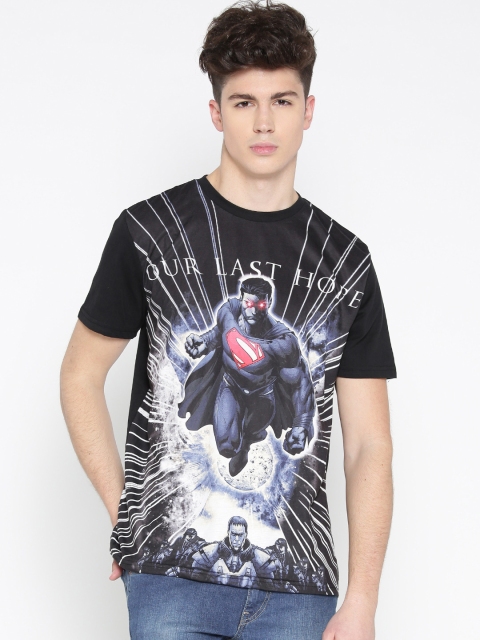 

Splash Men Black Printed Round Neck T-shirt
