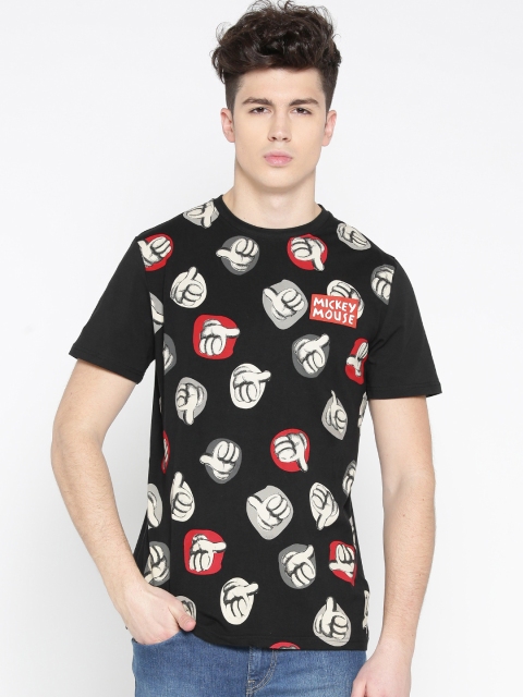 

Splash Men Black Printed Round Neck T-shirt