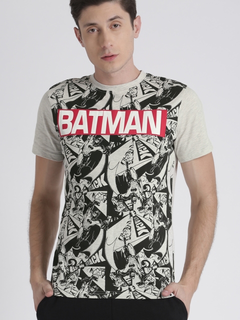 

Splash Men Grey Printed Round Neck T-shirt