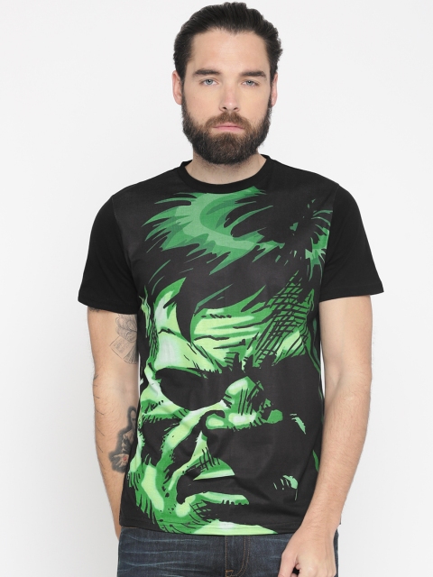 

Splash Men Black Printed Round Neck T-shirt