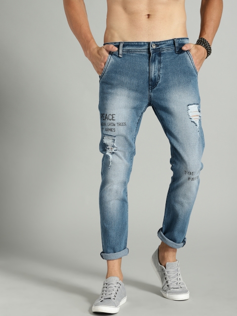 

Roadster Time Travlr Men Blue Slim Fit Mid-Rise Mildly Distressed Stretchable Jeans