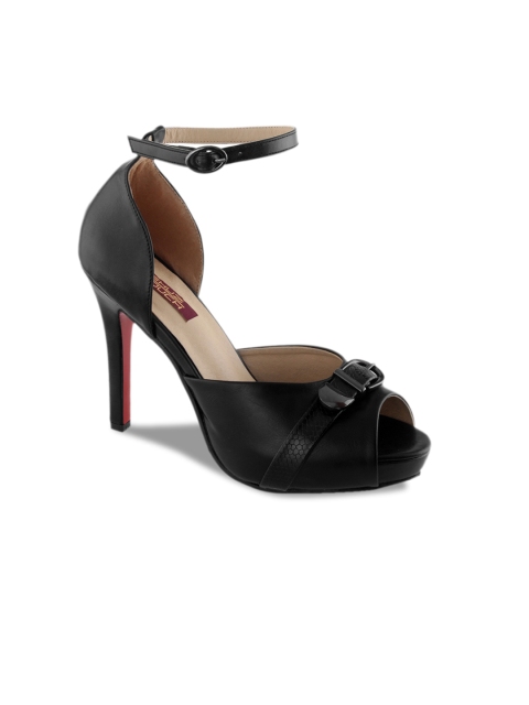 

SHUZ TOUCH Women Black Solid Peep-Toes