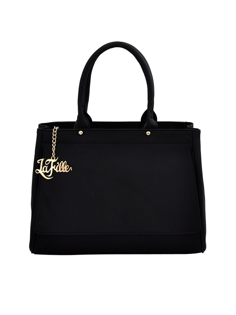 

LaFille Black Solid Handheld Bag