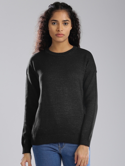 

Levis Women Black Solid Pullover