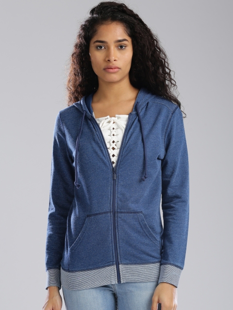 

Levis Women Blue Solid Hooded Sweatshirt