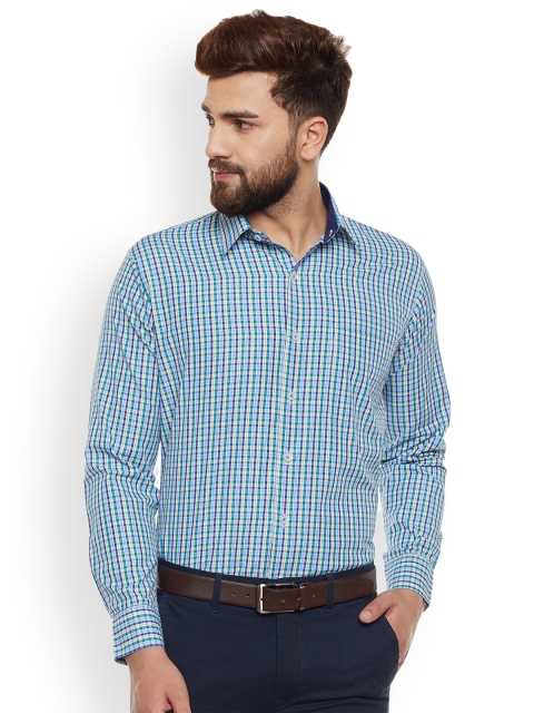 

Hancock Men Green Slim Fit Checked Formal Shirt
