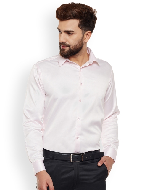 

Hancock Men Pink Slim Fit Solid Formal Shirt