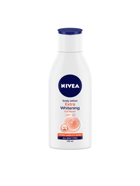

Nivea Unisex Extra Whitening Body Lotion SPF 15 120 ml, White