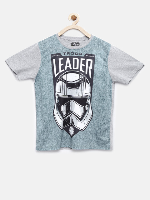 

YK Star Wars Boys Grey Melange Printed Round Neck T-shirt