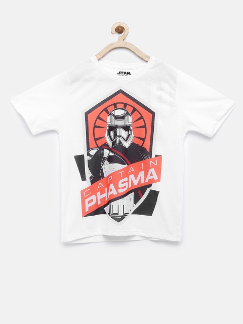 

YK Star Wars Boys White Printed Round Neck T-shirt