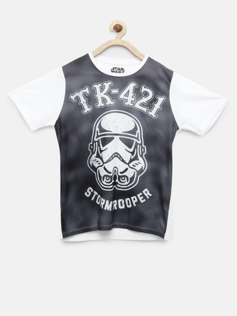 

YK Star Wars Boys Black Printed Round Neck T-shirt